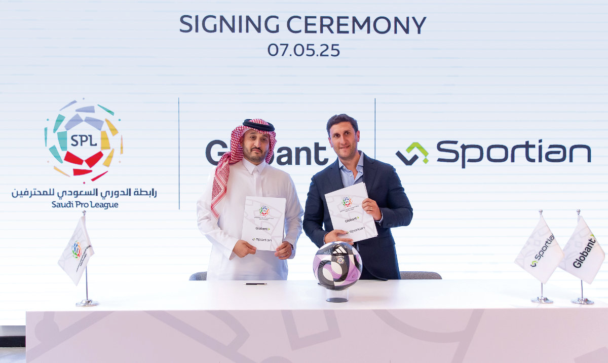 Omar Mugharbel, CEO of Saudi Pro League, and Federico Pienovi, CEO and CBO of new markets at Globant.