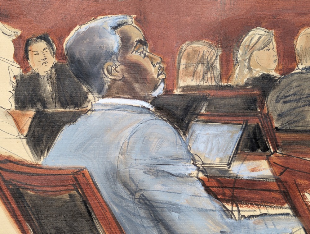 Sean Diddy Combs listens during court proceedings. (AP)