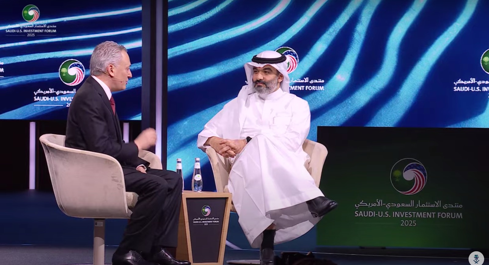 Saudi Minister of Information and Communications Technology Abdullah Alswaha and David Sacks, a Silicon Valley veteran (Screengrab)