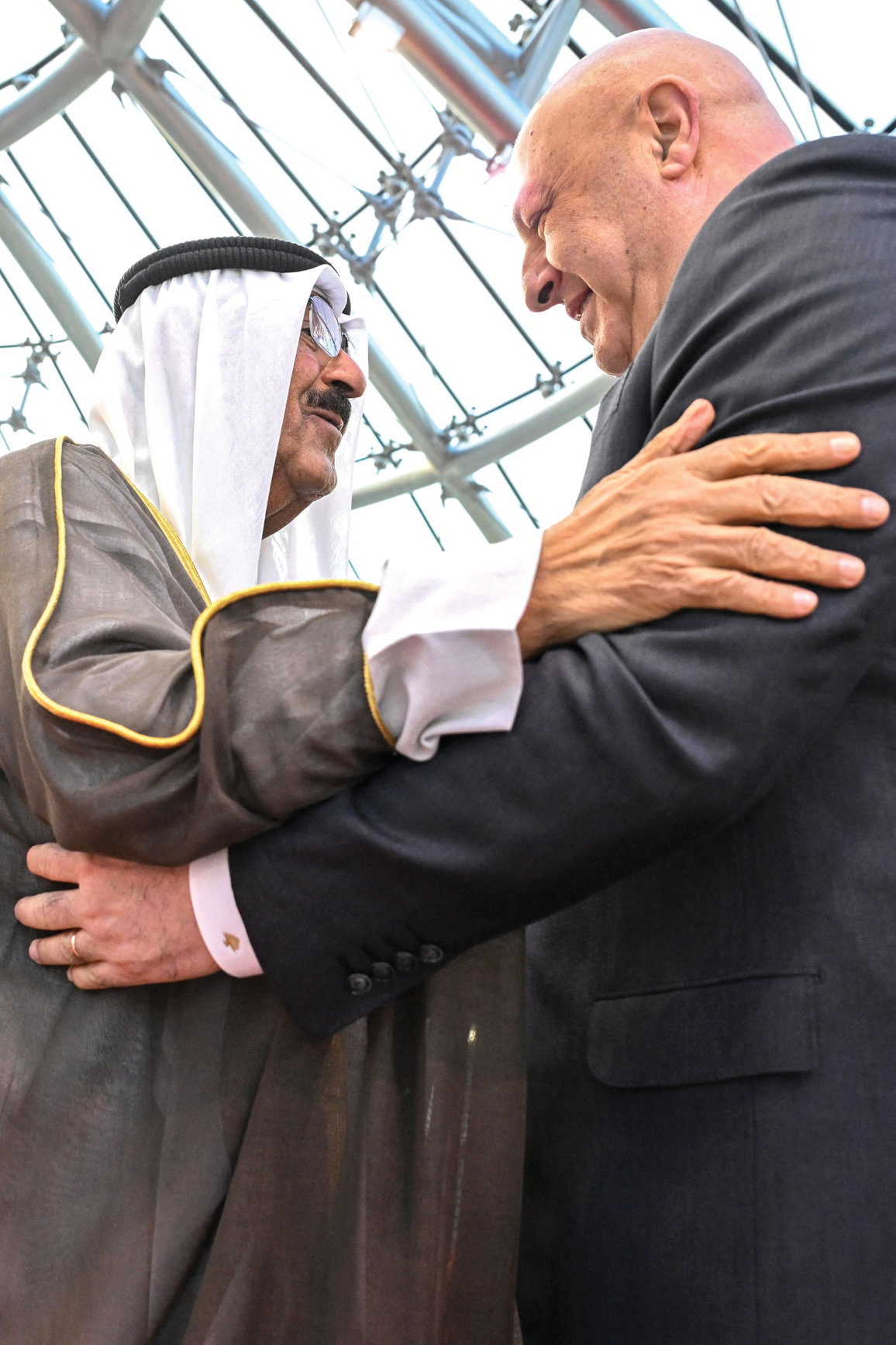 Lebanese President Joseph Aoun met Emir Sheikh Mishal Al-Ahmad Al-Jaber Al-Sabah in Kuwait on Monday. (AFP)