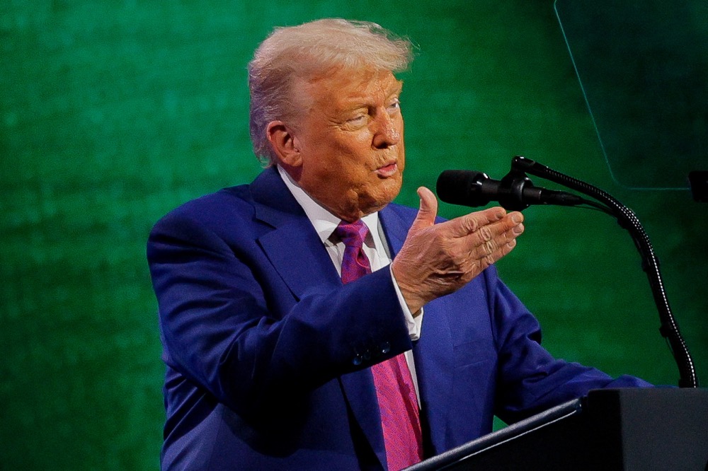 US President Donald Trump attends the Saudi-U.S. Investment Forum, in Riyadh, Saudi Arabia, May 13, 2025. (Reuters)