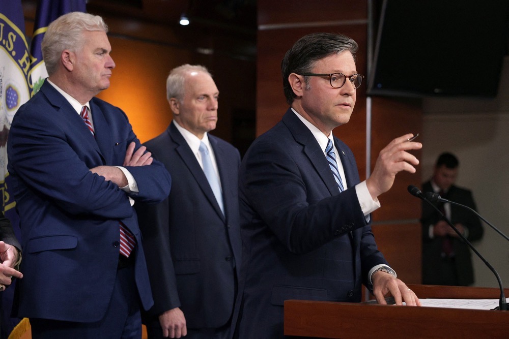 US House Speaker Mike Johnson also worked past midnight trying to resolve issues with Trump’s plan. . (Getty Images/AFP)