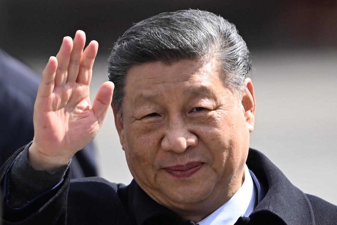 China's President Xi Jinping waves as he leaves Red Square after the Victory Day military parade in central Moscow. (File/AFP)