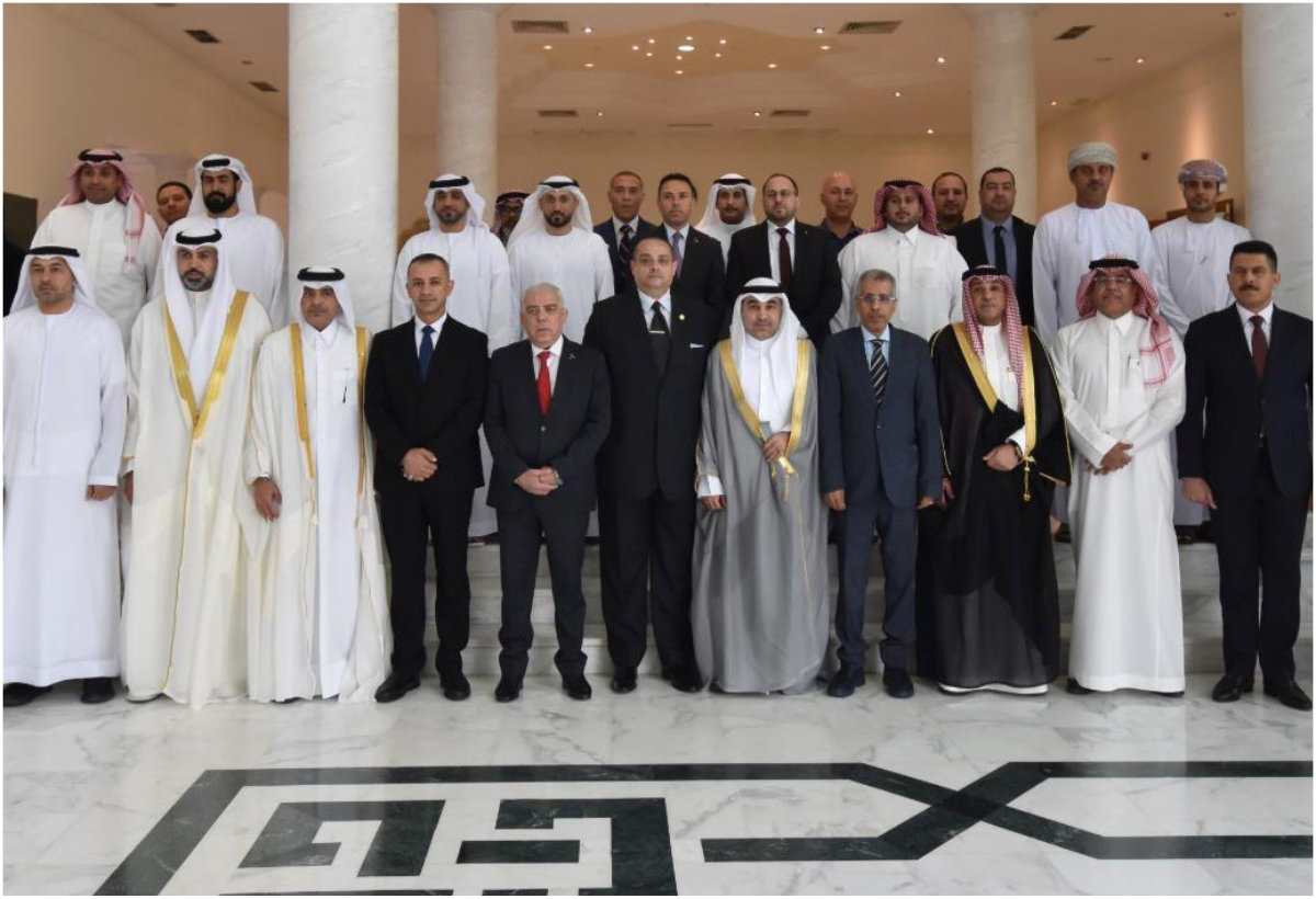 Participants in the security conference in Tunis take part in a photo session. (SPA)