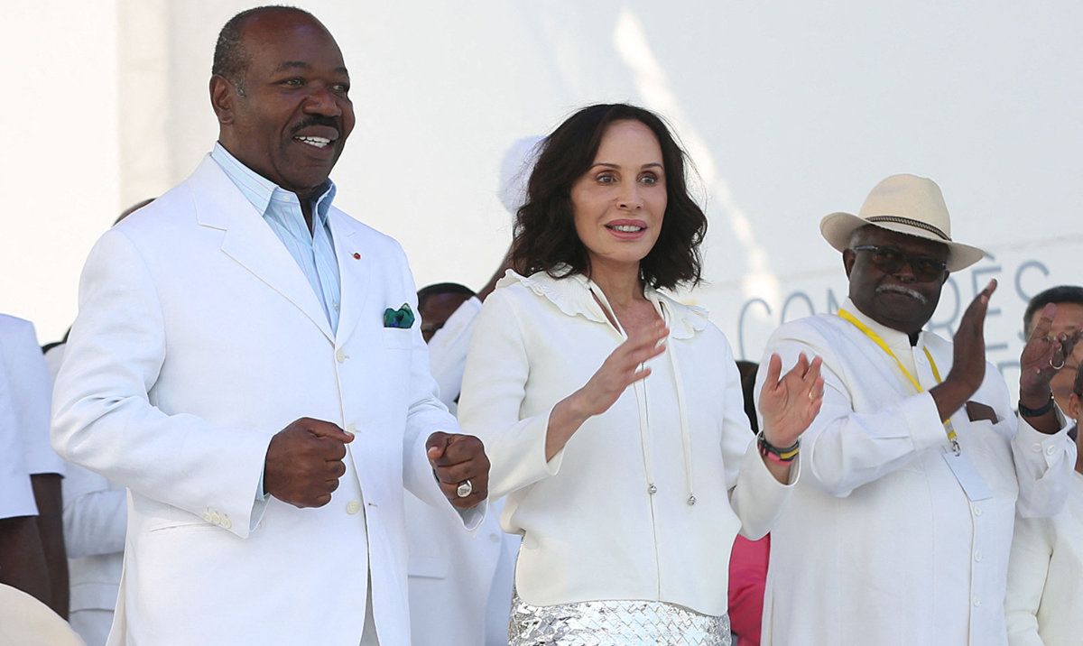 Former President Ali Bongo Ondimba with his wife Sylvia Bongo Ondimba. (AFP/File)