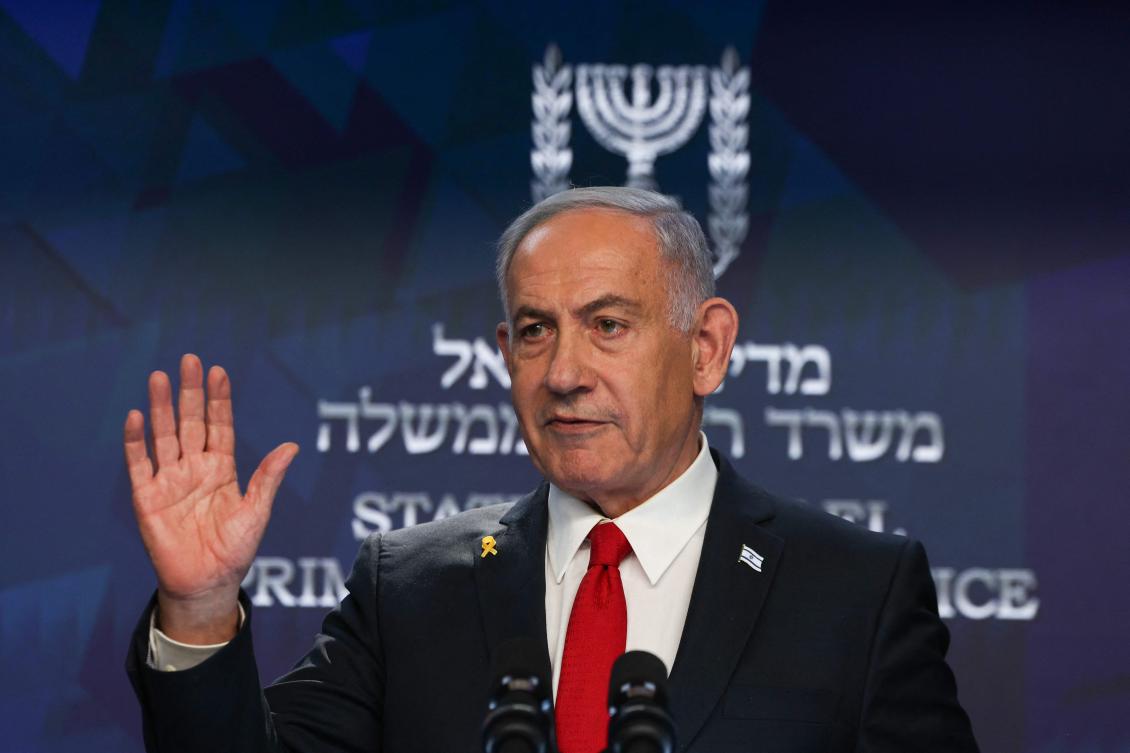 Israeli Prime Minister Benjamin Netanyahu gives a press conference in Jerusalem, May 21, 2025. (AFP)