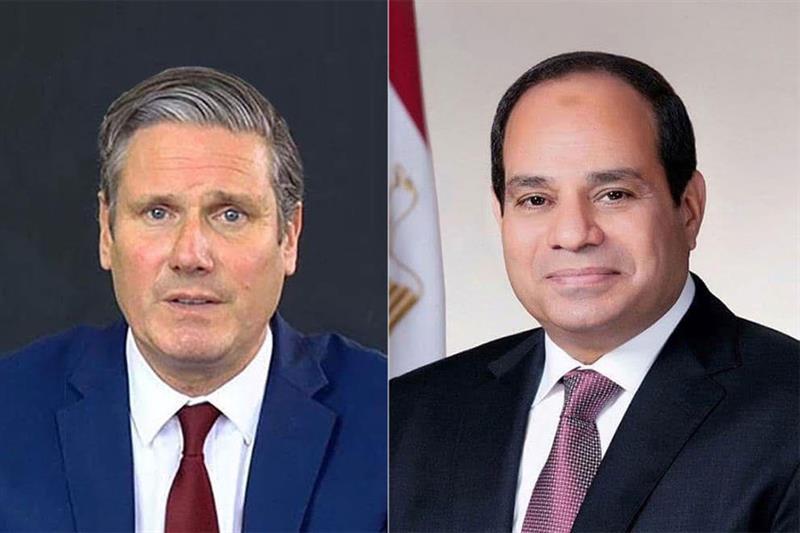 Egyptian President Abdul Fatah El-Sisi and the UK Prime Minister Sir Keir Starmer. (Screengrab)