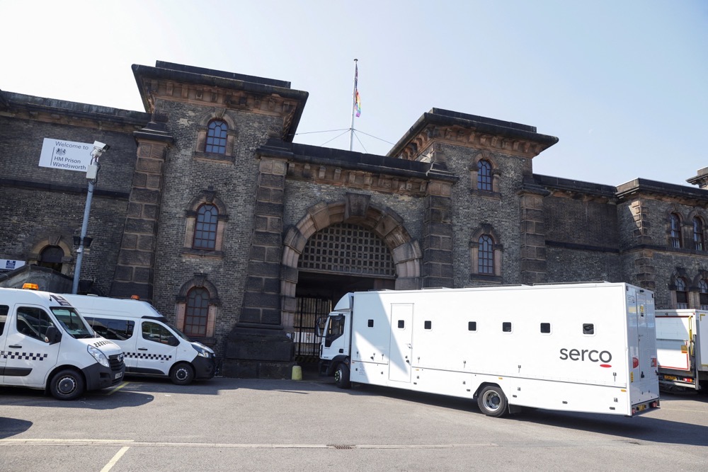 A general view of a Serco vehicle at Wandsworth prison in London, Britain, September 7, 2023. (Reuters)
