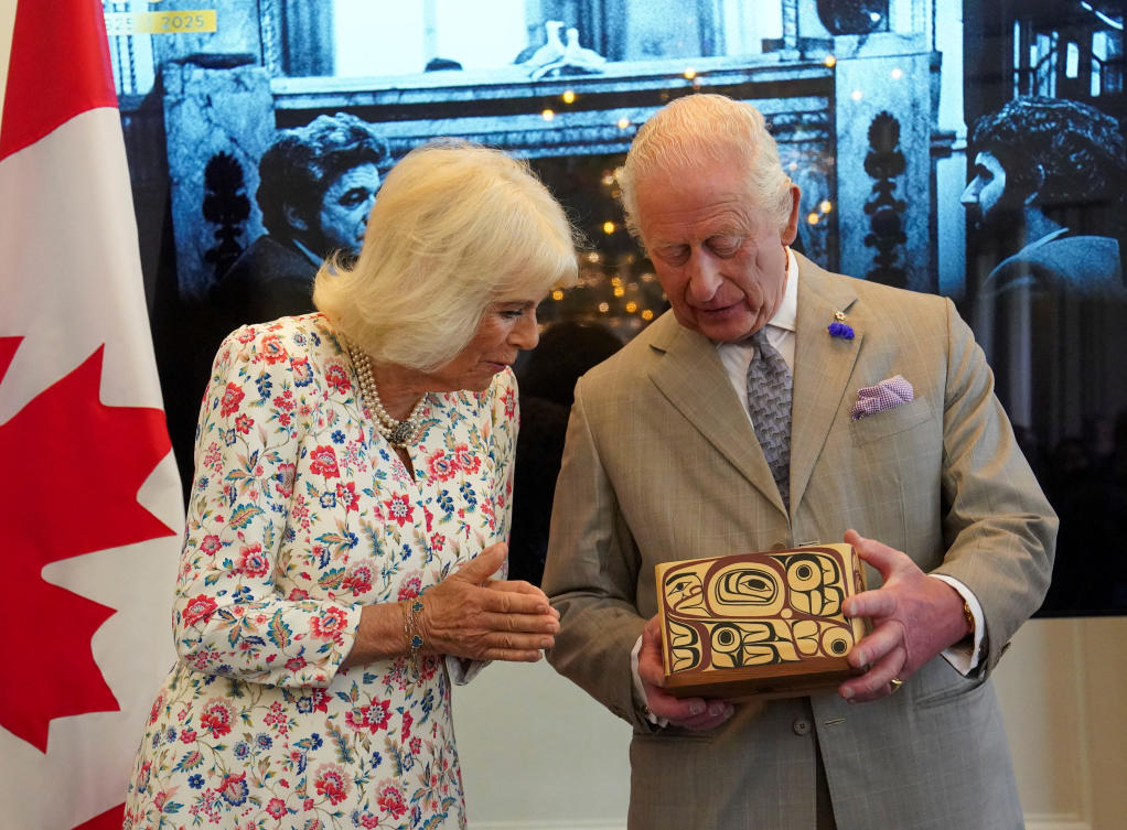 Britain’s King Charles and Queen Camilla visit Canada House to mark 100 years since it opened in London, Britain on May 20, 2025. (Reuters)