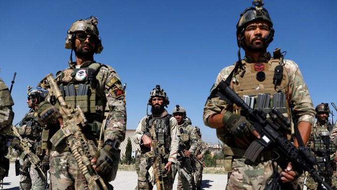 In this June 17, 2020 file photo, Afghan Special Forces stand during a graduation ceremony in Kabul, Afghanistan. (Reuters/File Photo)