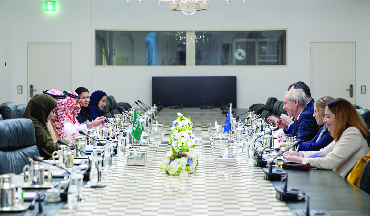 Waleed Elkhereiji meets with Olof Skoog and discussed bilateral relations. (Supplied)