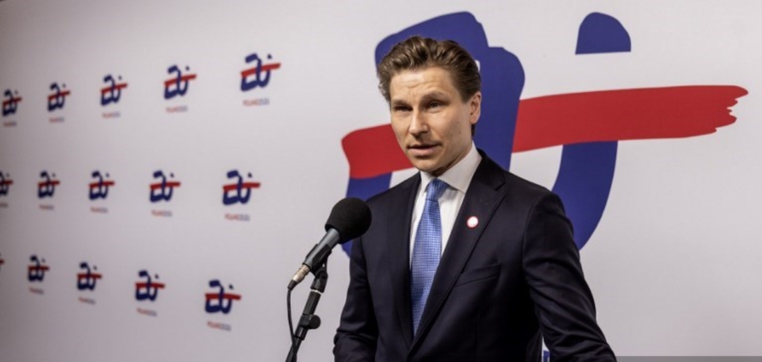 Finland's Defense Minister Antti Hakkanen at the Informal Meeting of EU Defense Ministers in Warsaw, Poland. (AFP)