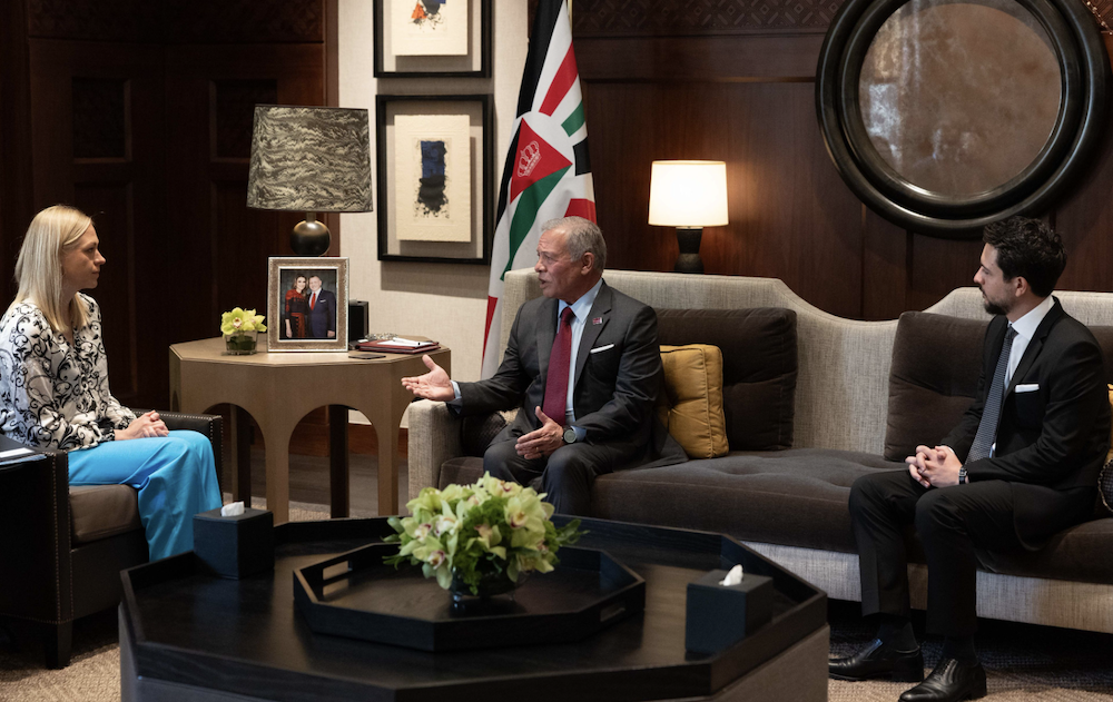 Jordan’s King Abdullah II on Tuesday held talks with Finnish Foreign Minister Elina Valtonen at Al-Husseiniya Palace in Amman, where discussions focused on addressing regional developments, particularly the crisis in Gaza. (JNA)