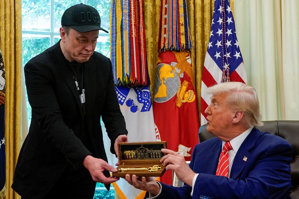 At a White House event with Trump on Friday, Musk said his team would stay in place and renewed the goal of reaching at least $1 trillion in cost savings. (Reuters)