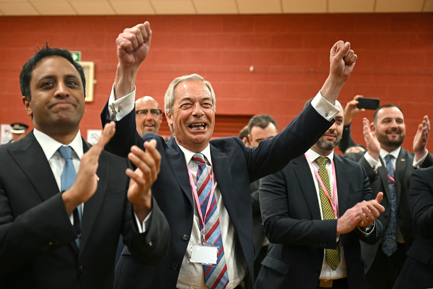 The success of the far-right populist Reform UK party threatens to shatter UK’s dominant two-party system (File/AFP)