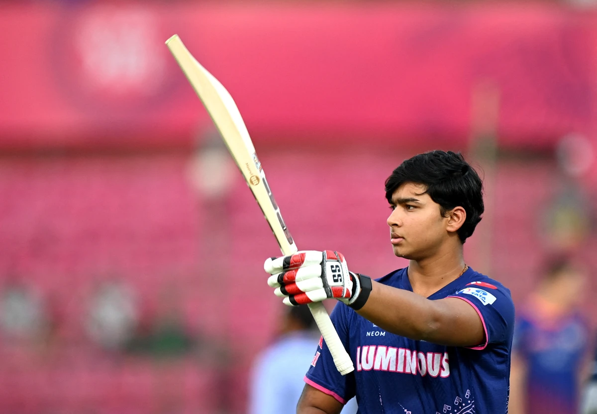 At 14 years of age, Vaibhav Suryavanshi scored a century in 35 deliveries for the Rajasthan Royals in the Indian Premier League on April 28, 2025. (Reuters)