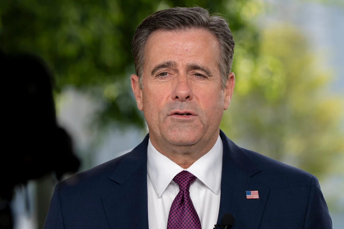 CIA Director John Ratcliffe during a television interview at the White House in Washington on April 30, 2025. (AP Photo)