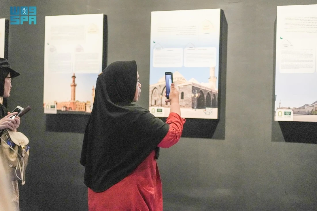 The pavilion featured illustrated panels and information on the mosques that have played a pivotal role in Islamic history. (SPA)