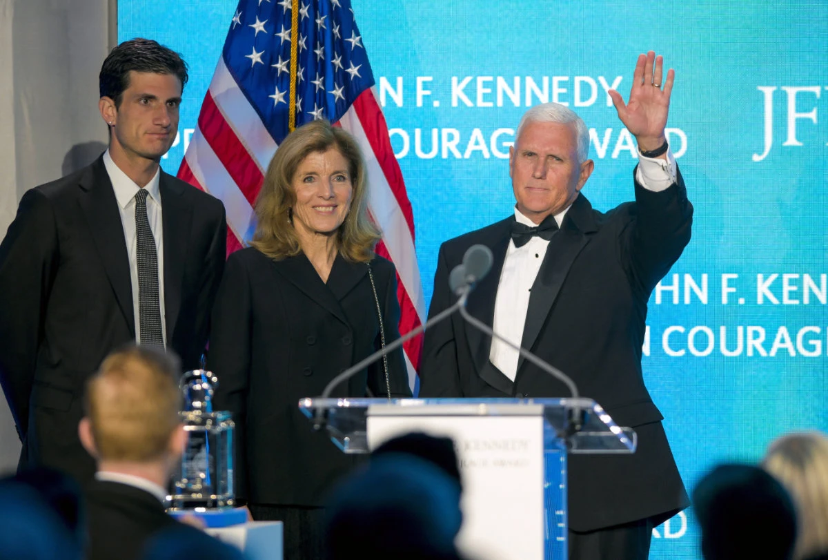 Former Vice President Pence defends US Constitution after getting Profile in Courage Award