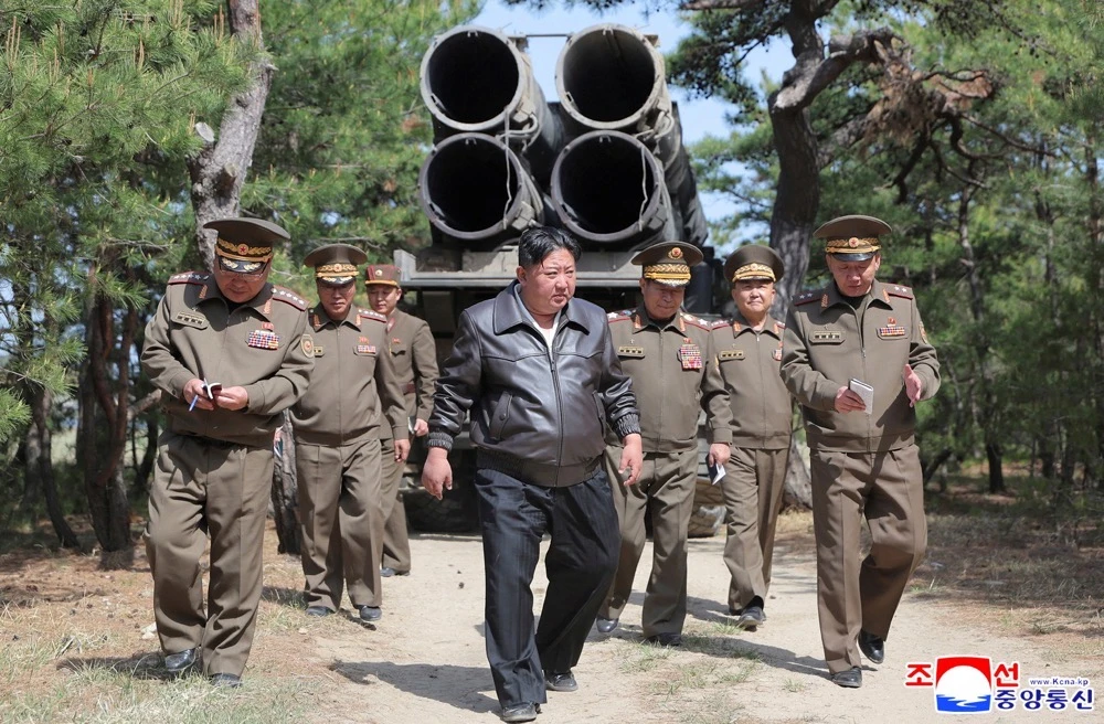 North Korean leader Kim Jong Un supervises a missile test. (KCNA/Reuters)