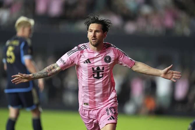 Lionel Messi scored in Miami's victory Saturday as did Luis Suarez, breaking droughts of four games across all competitions without goals for the two soccer legends. (AP/File)