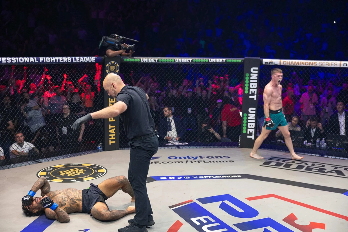 Paul Hughes finishes opponent in less than a minute. supplied