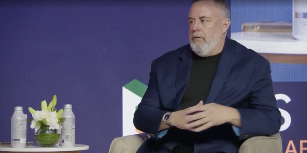 Steven Greenway, CEO of flyadeal, speaking at the Future Hospitality Summit 2025 in Riyadh. Screenshot