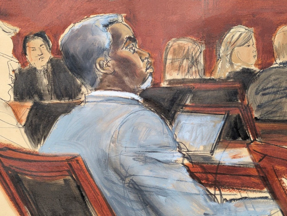 Sean Diddy Combs listens during court proceedings. (AP)
