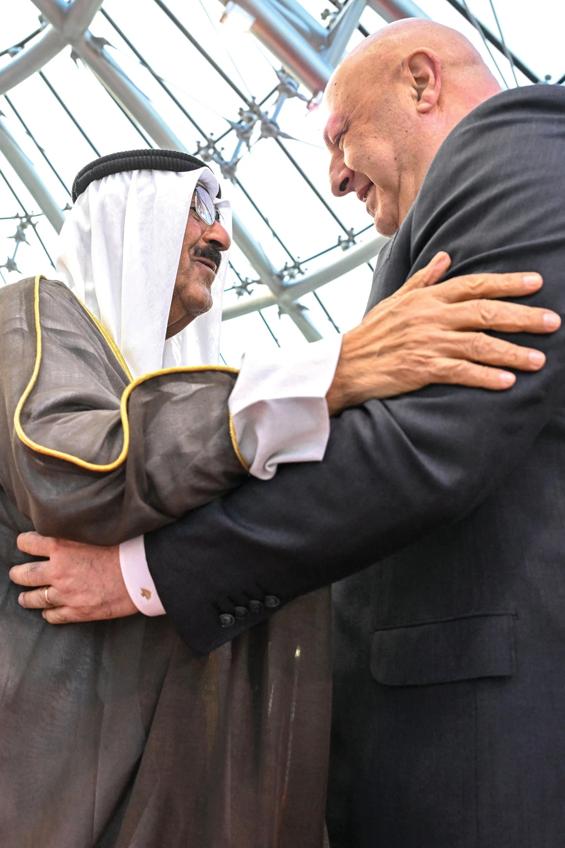 Lebanese President Joseph Aoun met Emir Sheikh Mishal Al-Ahmad Al-Jaber Al-Sabah in Kuwait on Monday. (AFP)