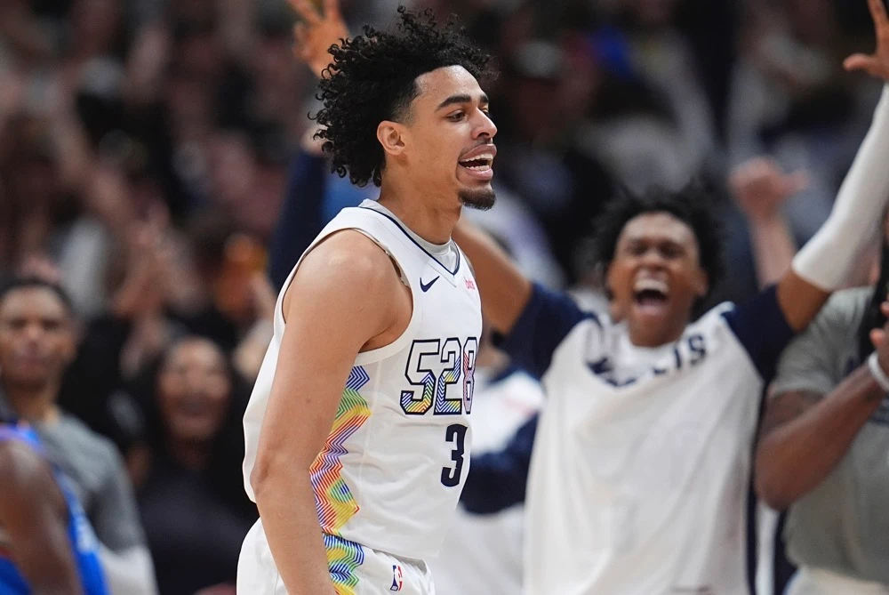 Denver Nuggets guard Julian Strawther. (AP)