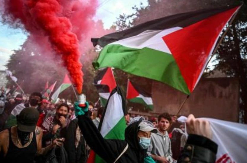 Pro-Palestinian protesters, police clash in Basel during Eurovision