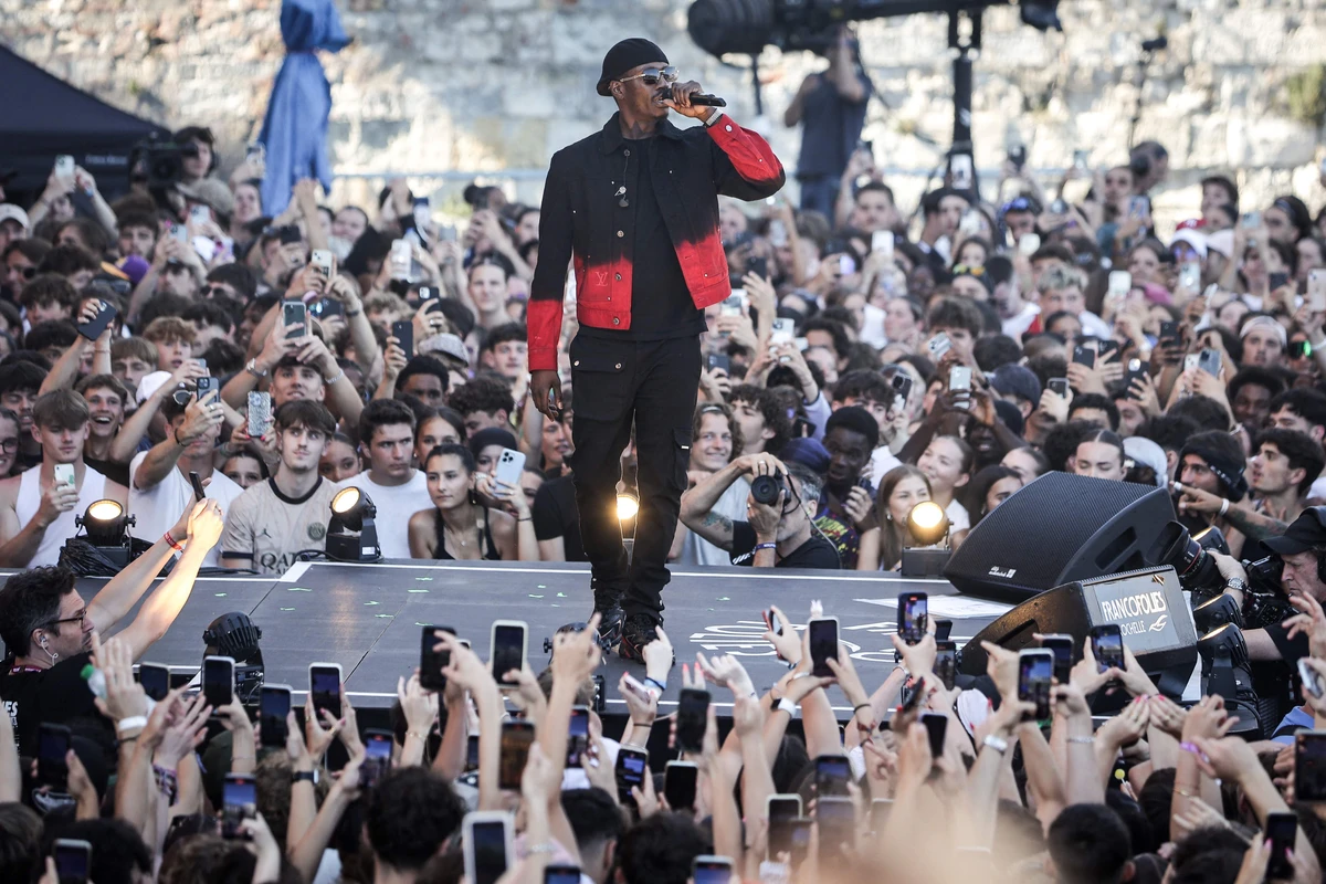 French rapper Werenoi performing at Francofolies de La Rochelle music festival, in La Rochelle, France. (AFP)