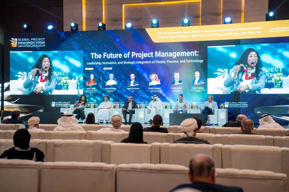 Industry leaders and innovators discussed the role of artificial intelligence in advancing project management during the final day of the Global Project Management Forum in Riyadh. (AN Photo)