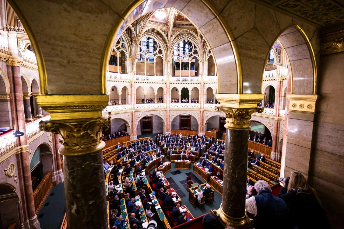 A general view of the Hungarian parliament as it votes to start the withdrawal process from the International Criminal Court (ICC) in Budapest, Hungary, May 20, 2025. (REUTERS)