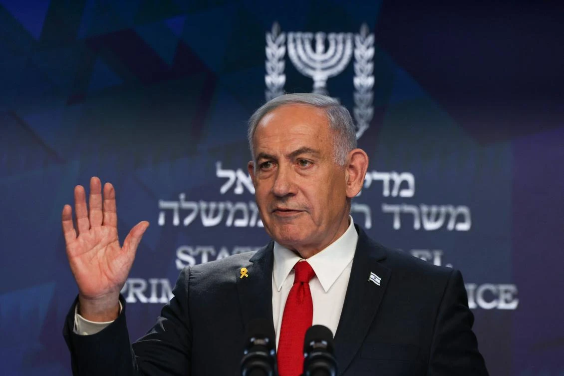 Israeli Prime Minister Benjamin Netanyahu gives a press conference in Jerusalem, May 21, 2025. (AFP)