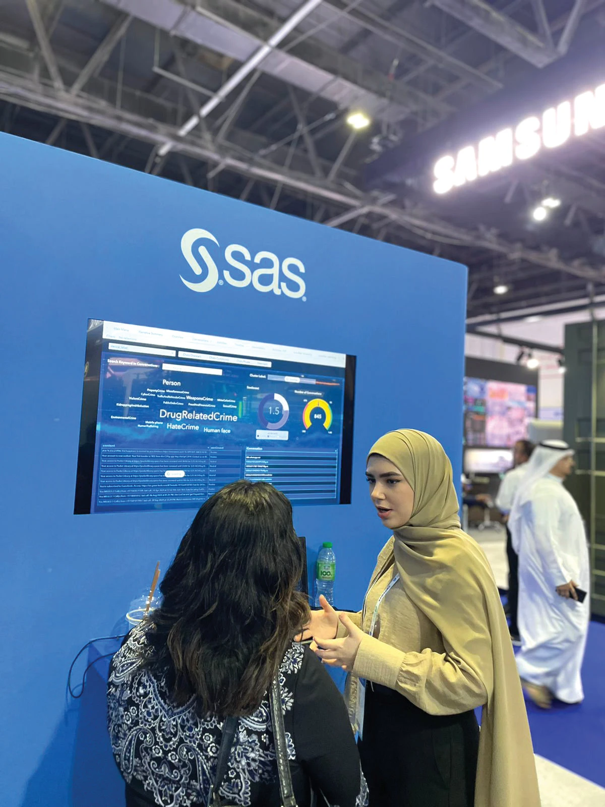 The SAS booth featured real-time demonstrations of its latest innovations.