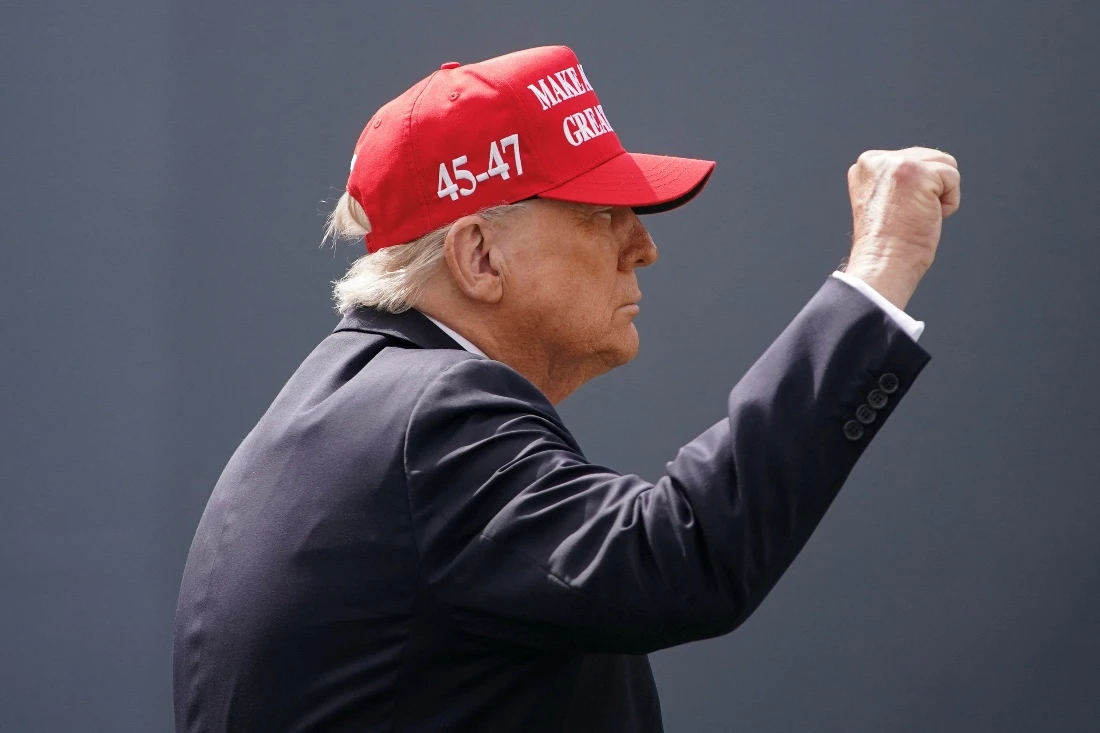 American President Donald Trump at a West Point Military academy ceremony in New York, US. (Reuters)