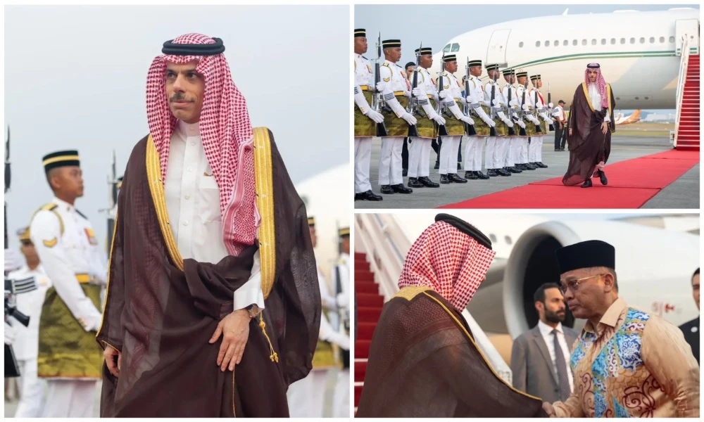 Saudi Minister of Foreign Affairs Prince Faisal bin Farhan arrived in Kuala Lumpur on Monday to lead the Kingdom’s delegation to the second Gulf Cooperation Council–Association of Southeast Asian Nations (ASEAN) Summit. (SPA)