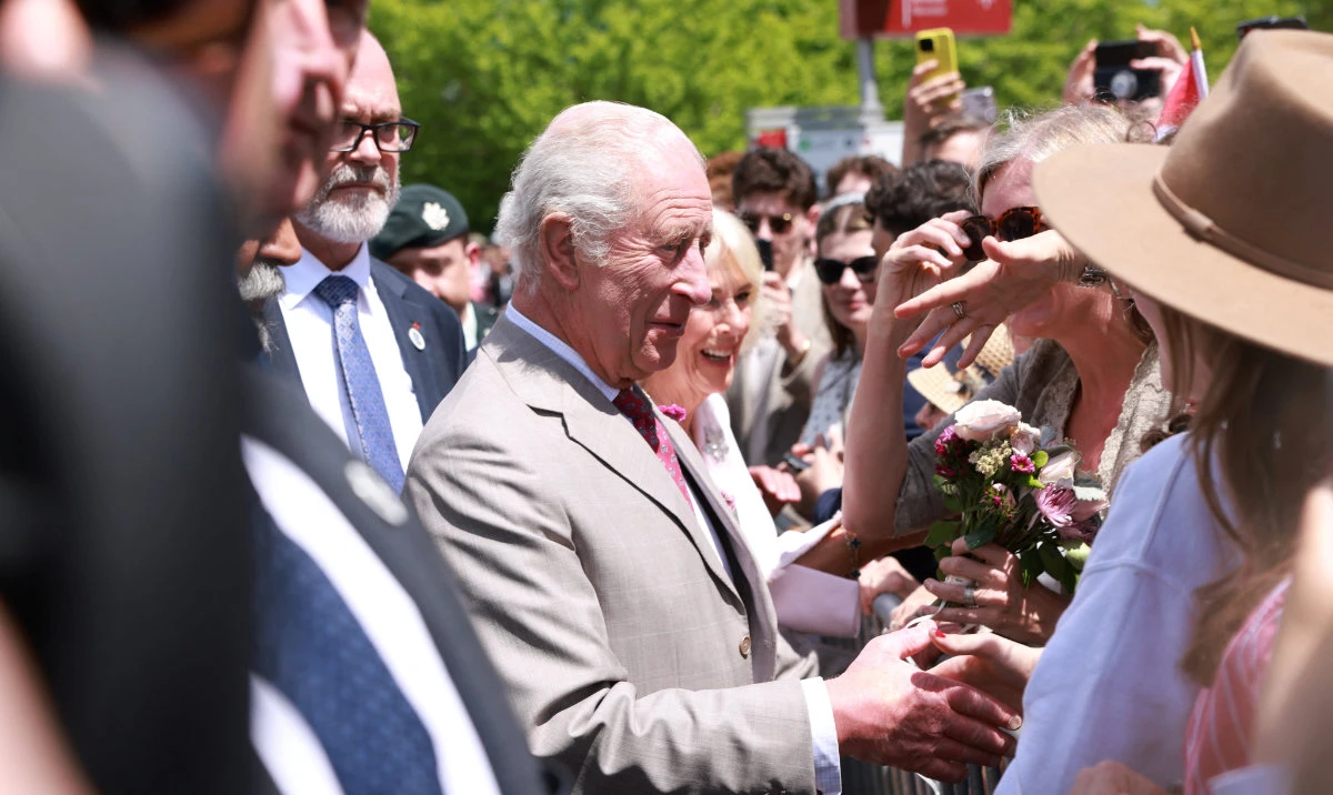 Britain's King Charles III and Queen Camilla meet with community members at Lansdowne Park, in Ottawa, Ontario, Canada, May 26, 2025. (Reuters)