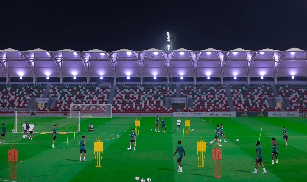 The Saudi national football team trained on Thursday evening at their preparatory camp in Al-Khobar, as part of the build-up for their crucial ninth and tenth rounds of the AFC qualifiers for the 2026 FIFA World Cup. (Supplied)