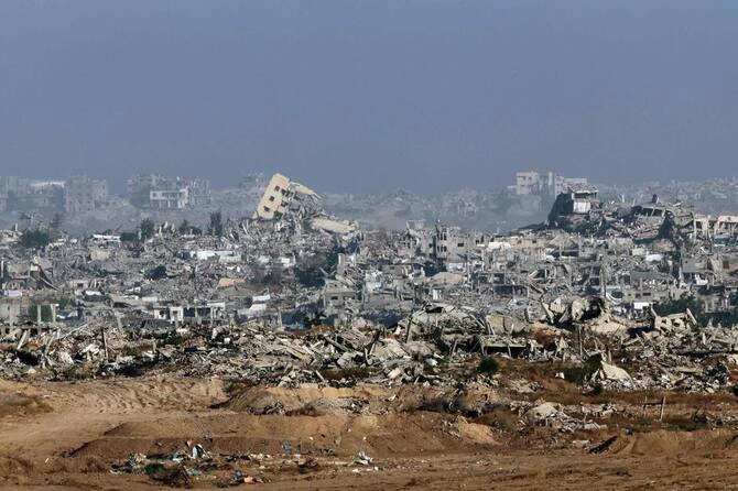 The emissions caused by Israel’s war on Gaza as well as estimated reconstruction costs are greater than the annual footprint of 100 individual countries, new research has found. (AFP/File)