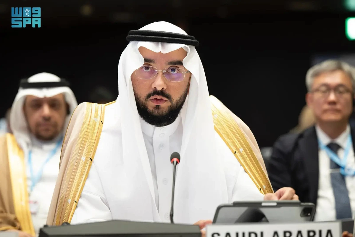 Rakan Khalid Bin Dohaish, Saudi health undersecretary for international cooperation, attending the WHO Executive Board meeting in Geneva on Friday. (SPA)