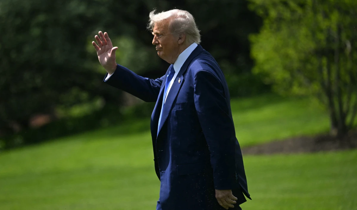 US President Donald Trump departs from the South Lawn of the White House in Washington, DC, on May 12, 2025. (AFP)