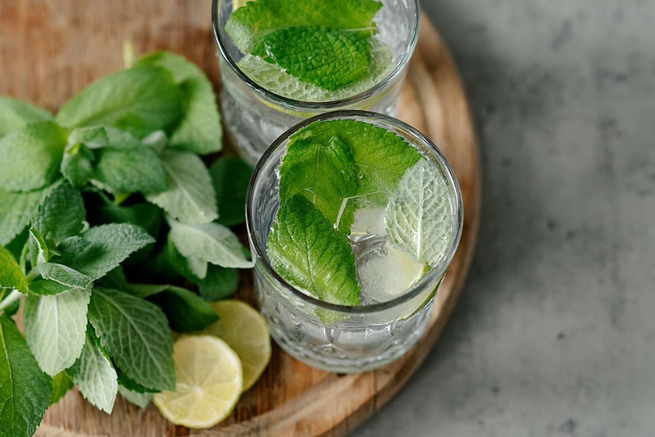 Mint and rose water mojito