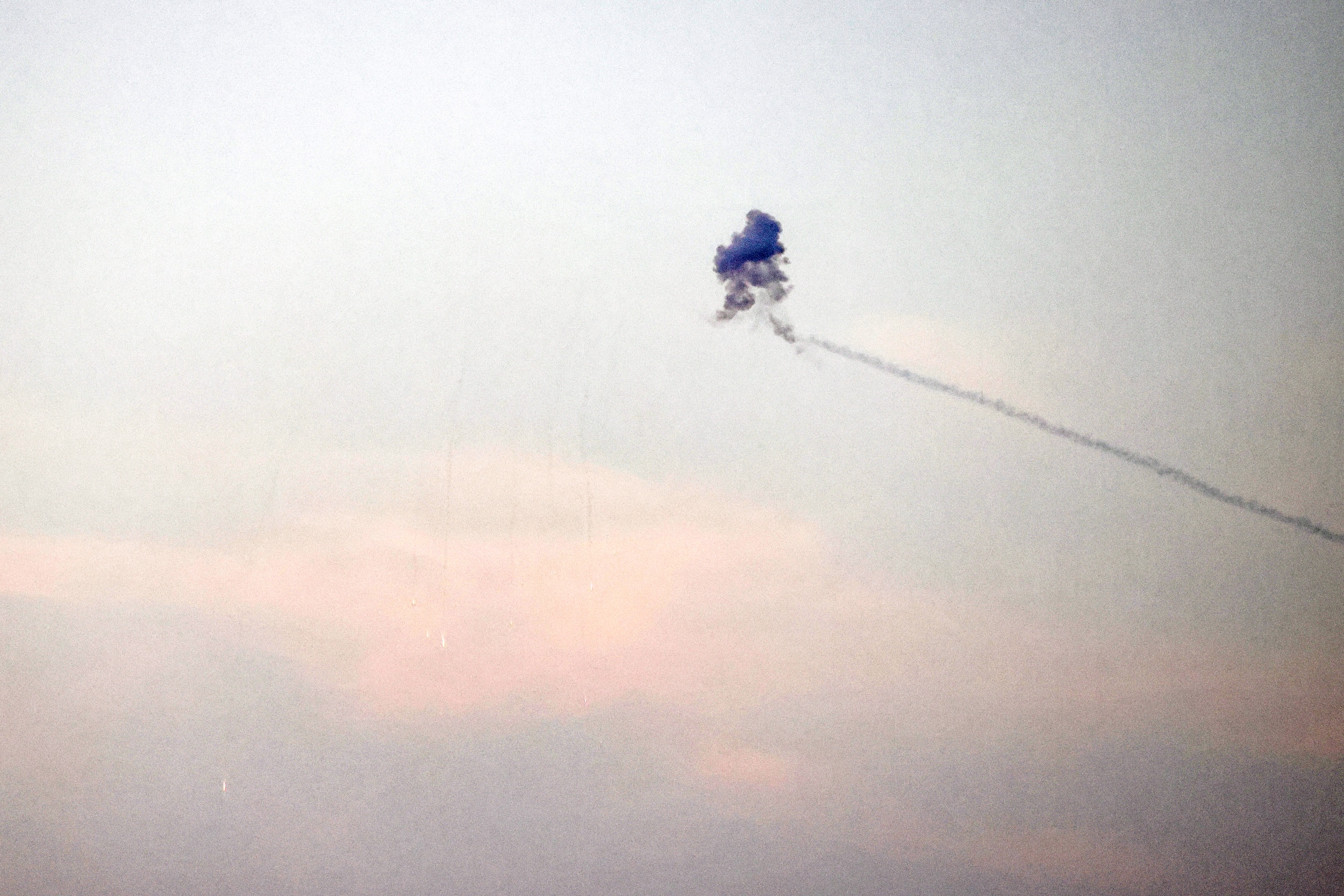 Israel's Iron Dome missile defence system intercepts a projectile. (File/AFP)