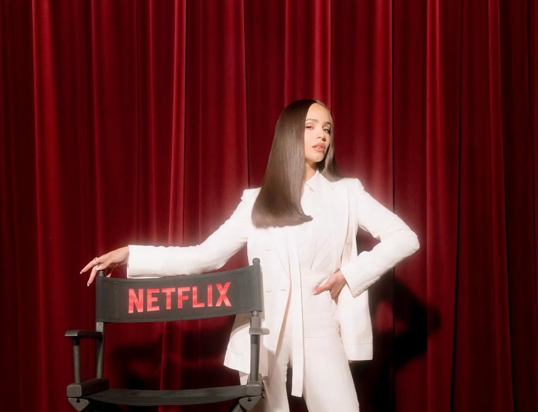 Sofia Carson suits up for Netflix celebration