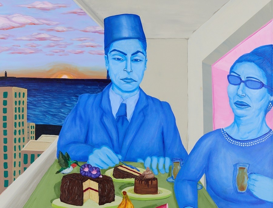 The artist's use of blue is deliberate. Initially reserved for people who had died, the color now engulfs all his subjects. (Supplied)