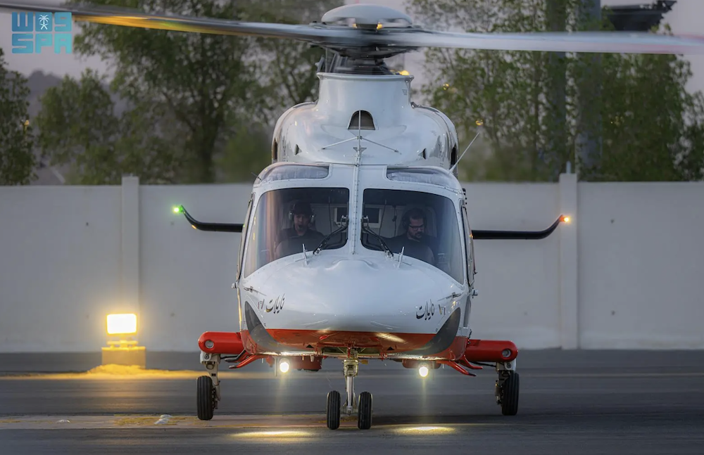 The Saudi Red Crescent Authority carried out an emergency air medical evacuation in Arafat on Wednesday, as part of its broader efforts to enhance readiness during the Hajj season. (SPA)