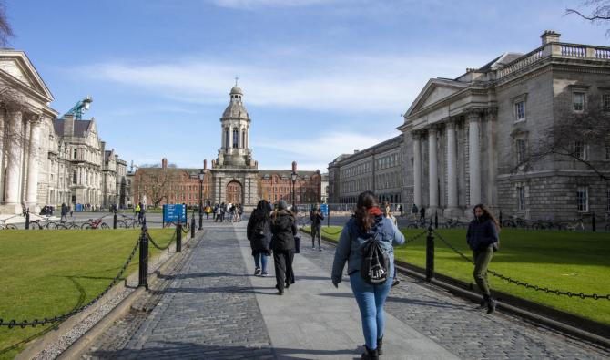 Trinity College Dublin said it will sever institutional links with the Israeli state, Israeli universities and companies headquartered there. (AFP/File)
