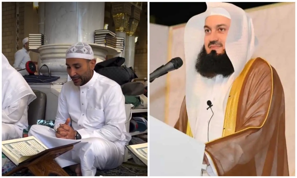 Among those performing Hajj this year are Zimbabwean motivational speaker and Islamic scholar Ismail ibn Musa Menk (R), known as Mufti Menk; internationally famed South African chef Hamzah Saeed; Egyptian singer and composer Ahmed Saad (L); and Pakistani actor Malik Aqeel. (Screenshot/File Photo)